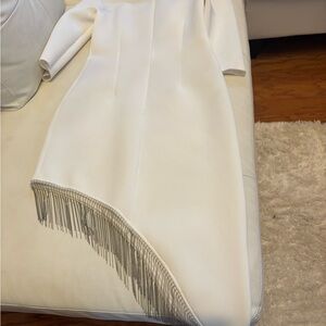 Chic White Dress with Fringe